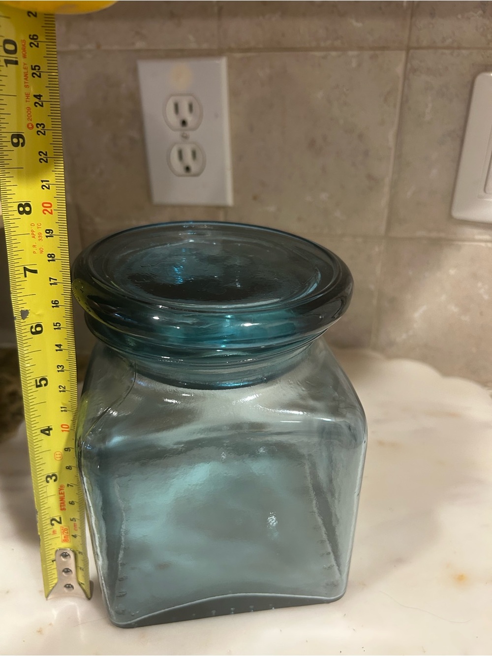 Blue Glass Kitchen Storage Jar - Decorative Airtight Canister